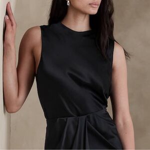 NWT banana republic BR emie black silk tank size S